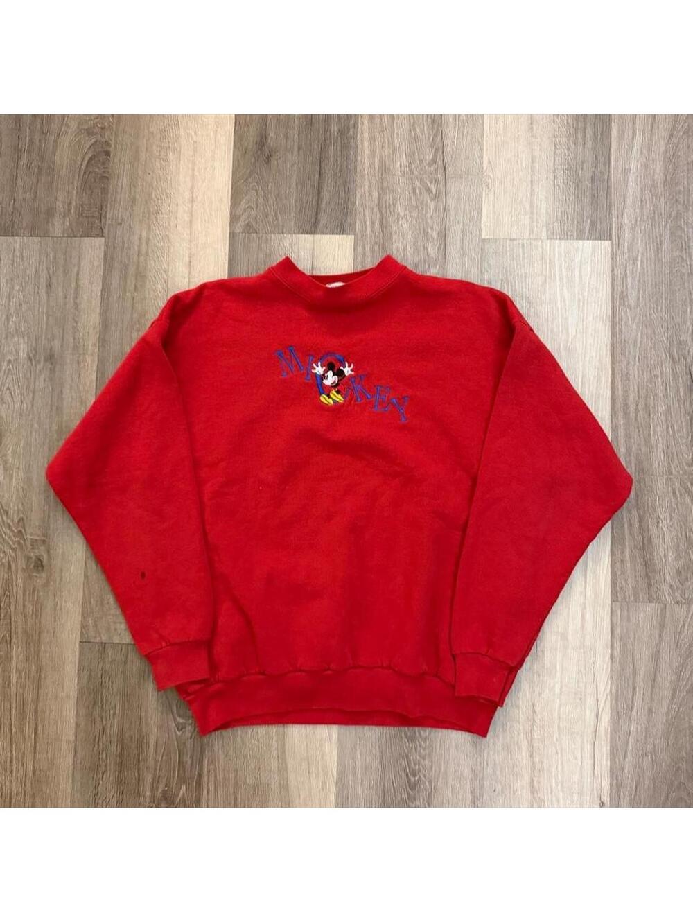 Vintage Disney Mickey Mouse red crewneck sweatshirt , size L #disney #mickey